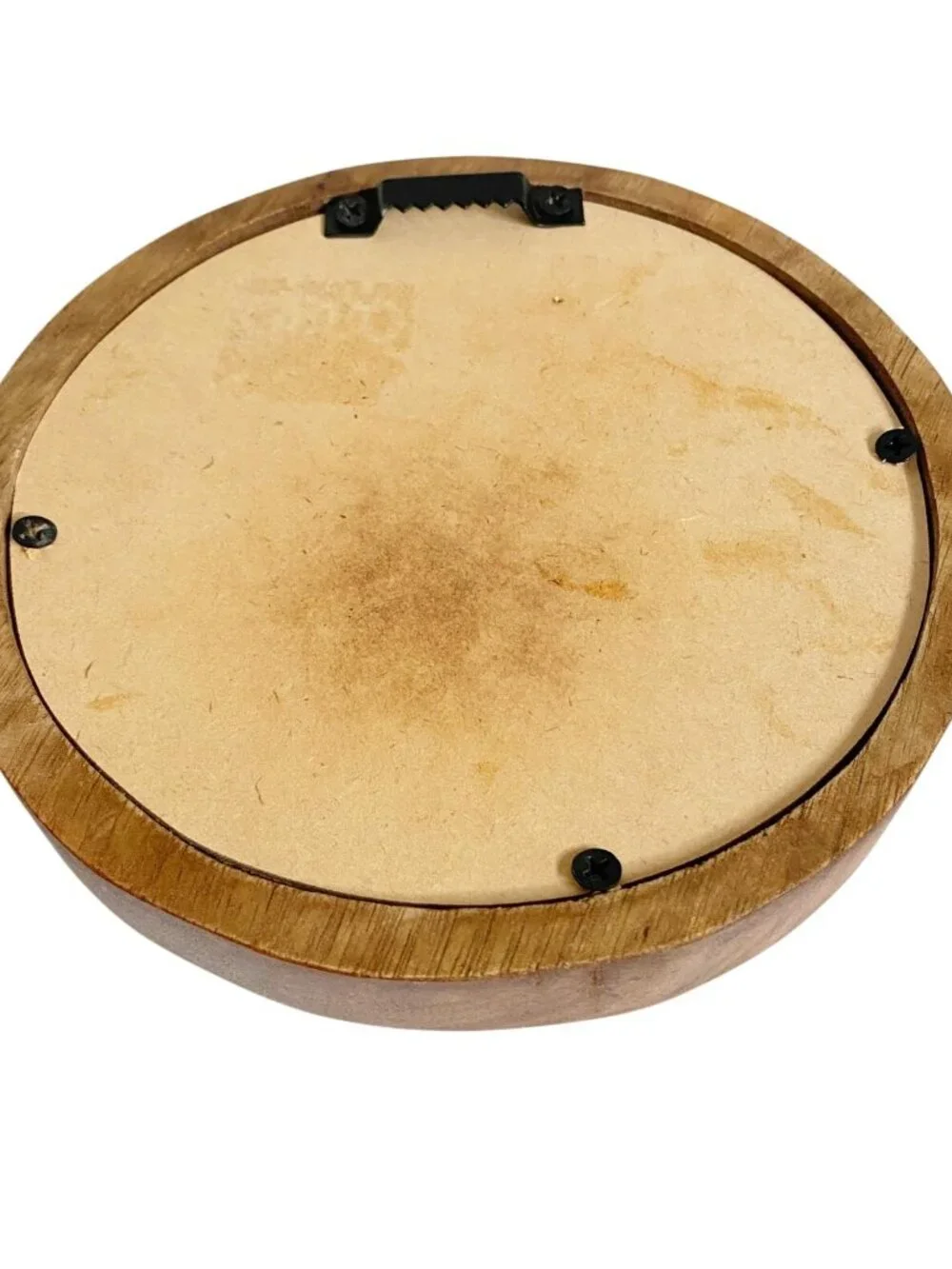 Round Oak Wall Mirror: Minimalist Solid Wood Frame 8